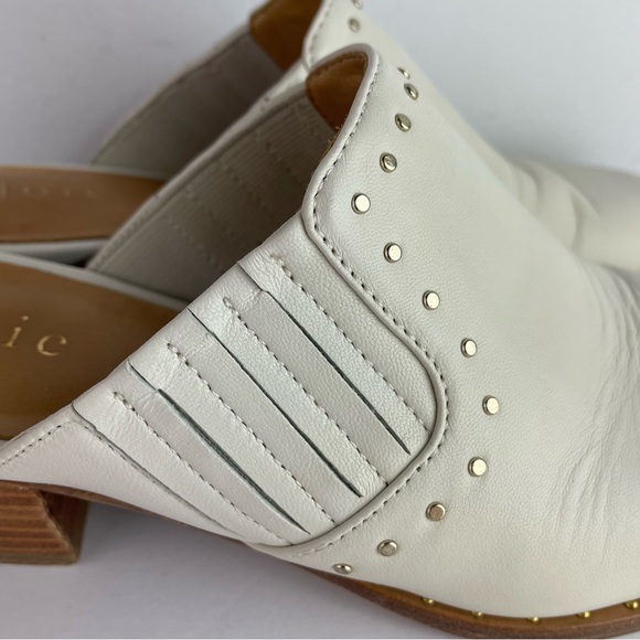 Joie Fayla Ivory Embellished Stacked Heel Slide On Mules - Picture 4 of 9